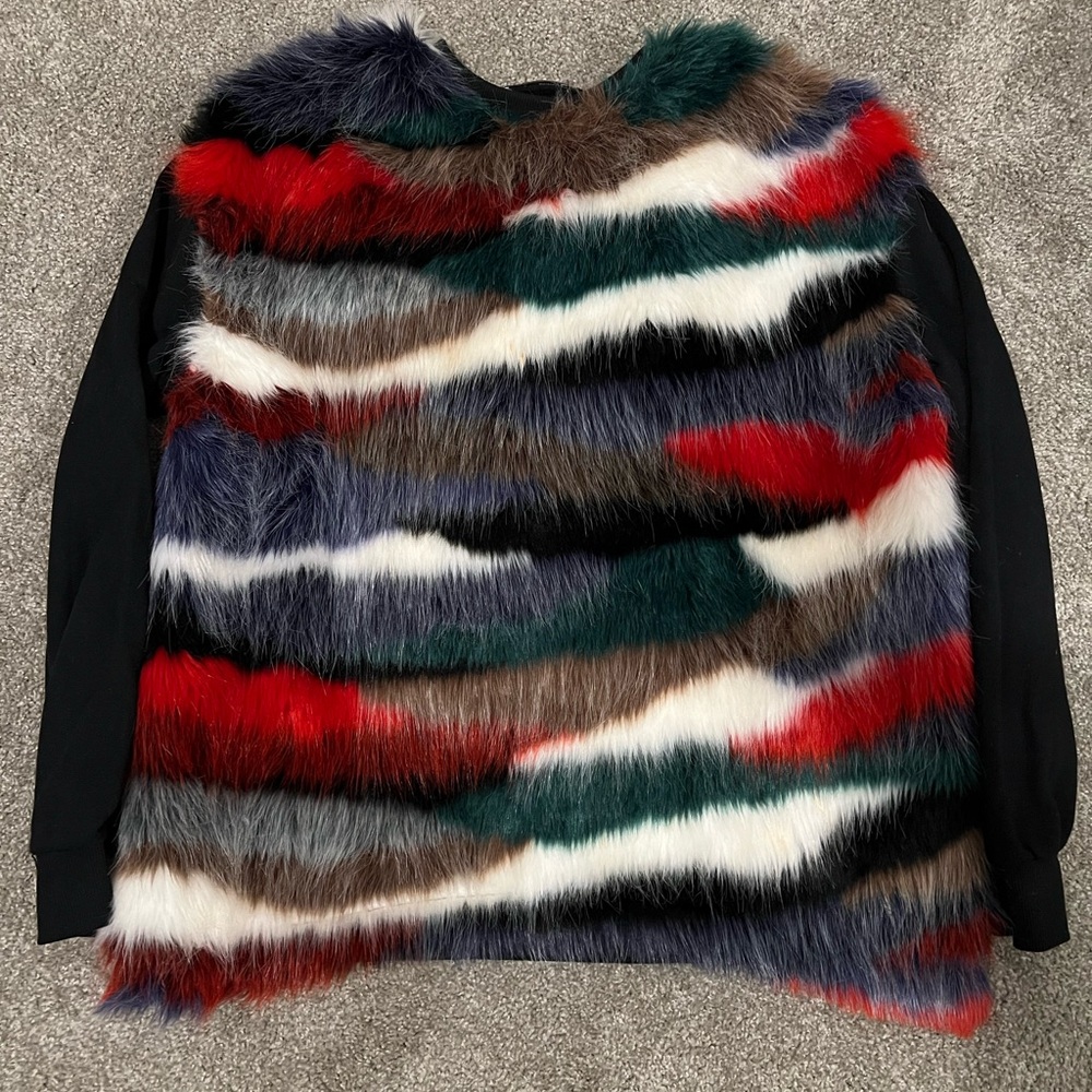 Zara multi colored fur sweater